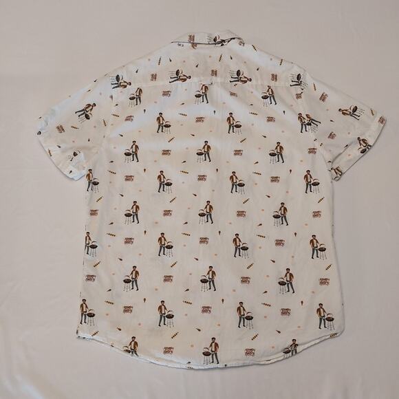 Denim‎ & Flower Men's Shirt Large BBQ Grill Dad Short Sleeve Button-Up Novelty - Picture 9 of 9